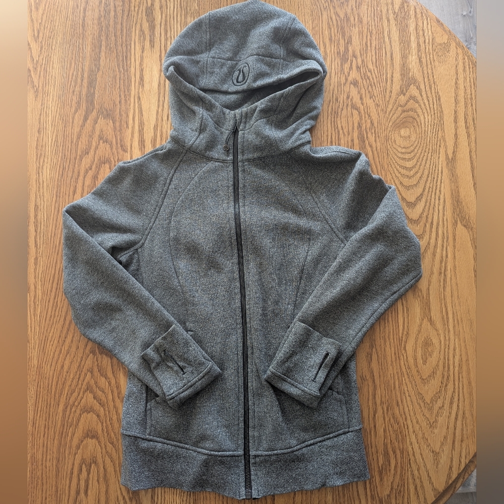 lululemon Scuba Charcoal Zip-Up Hoodie US Size 4 - Picture 3 of 12